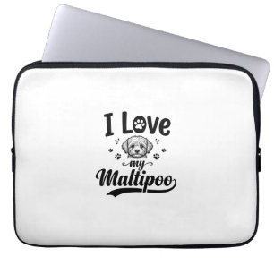 Jag älskar min Maltipoo Vintage gravyr hunddesign_ Laptop Fodral