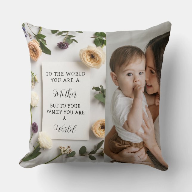 Jag älskar min mamma Mors dag Blommig minnesgåva Kudde (Framsida)