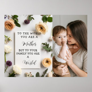 Jag älskar min mamma Mors dag Blommig minnesgåva Poster