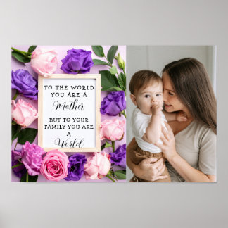Jag älskar min mamma Mors dag Blommig minnesgåva Poster