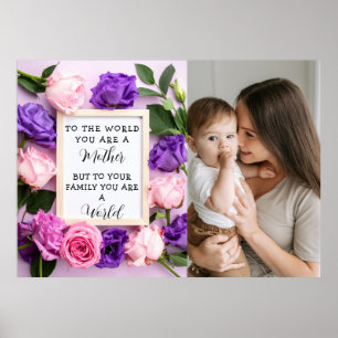 Jag älskar min mamma Mors dag Blommig minnesgåva Poster