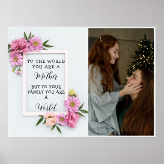 Jag älskar min mamma Mors dag Blommig minnesskylt Poster
