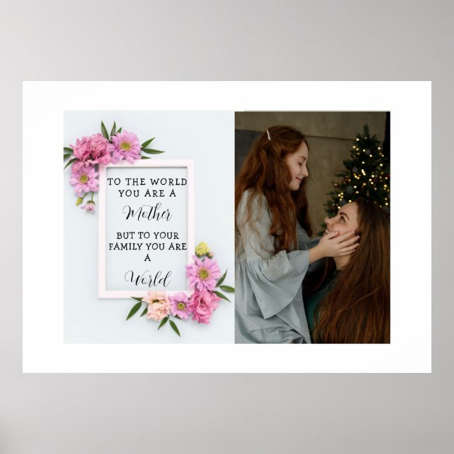 Jag älskar min mamma Mors dag Blommig minnesskylt Poster (Framsidan)