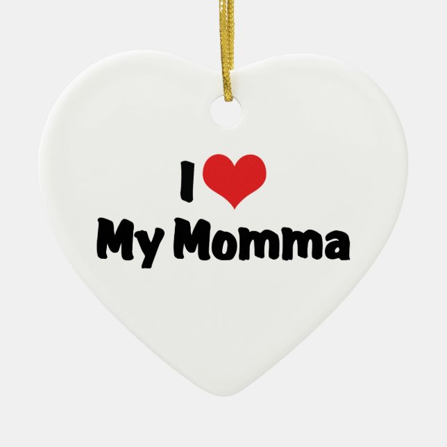 Jag älskar min mamma-ornament julgransprydnad keramik (Framsidan)