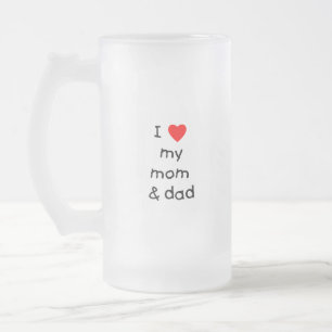 Jag älskar min mamma & pappa frostat ölglas