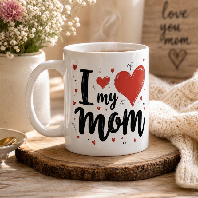Jag älskar min mamma söta hjärta barn  kaffemugg (Skapare uppladdad)