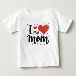 Jag älskar min mamma söta hjärta barn  t shirt