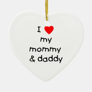 Jag älskar min mammor & pappa julgransprydnad keramik