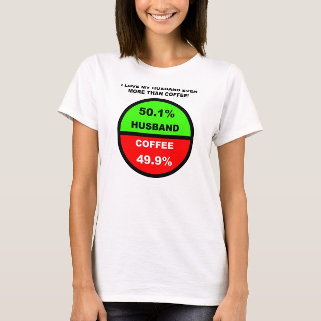 Jag älskar min man mer än kaffe Roligt T Shirt (Framsida)