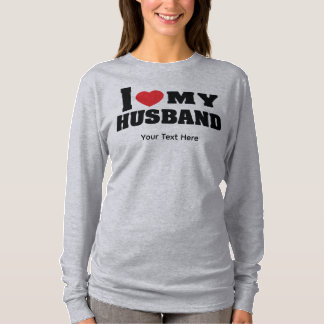 Jag älskar min man text med rött hjärta symbol t shirt