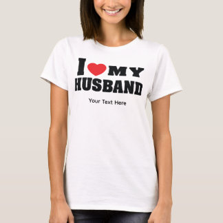 Jag älskar min man text med rött hjärta symbol t shirt