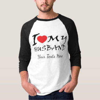 Jag älskar min man text med rött hjärtsymbol för r t shirt