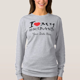 Jag älskar min man text med rött hjärtsymbol för r t shirt