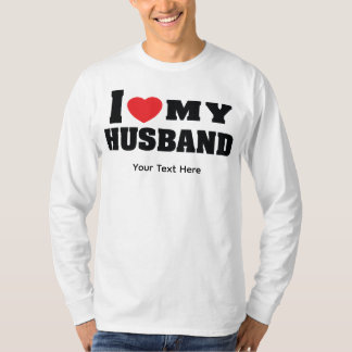 Jag älskar min man text med rött hjärtsymbol t shirt