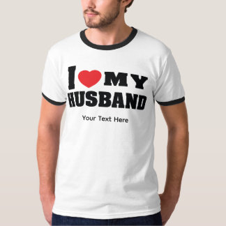 Jag älskar min man text med rött hjärtsymbol t shirt