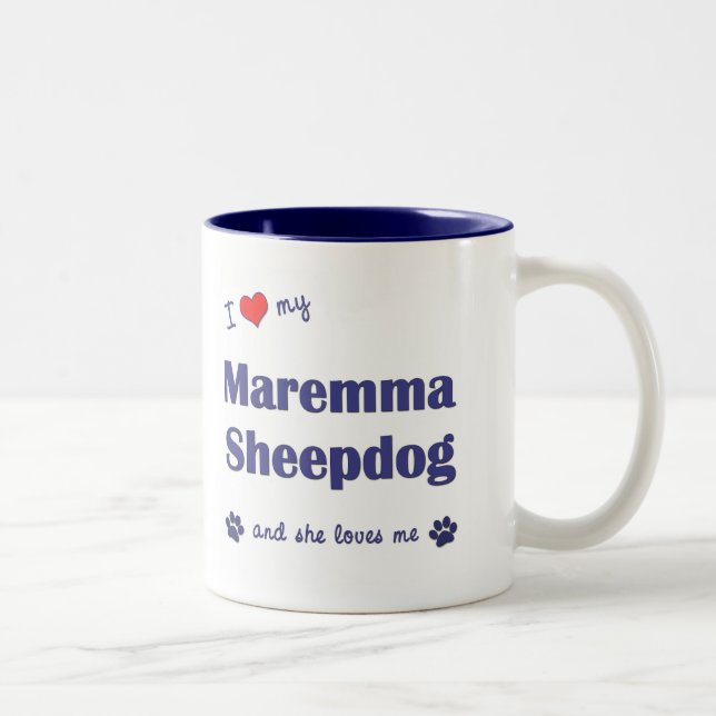 Jag älskar min Maremma Sheepdog (den kvinnliga Två-Tonad Mugg (Höger)