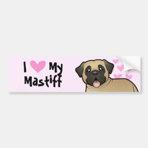 Jag älskar min Mastiff/Bullmastiff Bildekal