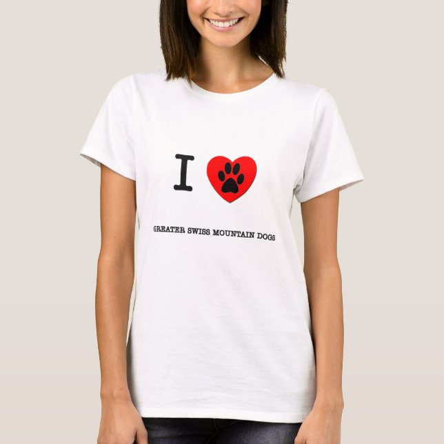 JAG ÄLSKAR MIN MER UNDERBARA SCHWEIZISKA TEE SHIRT (Framsida)