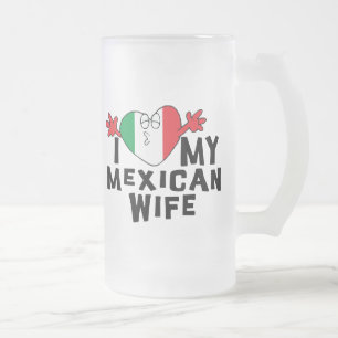 Jag älskar min mexicanska fru frostat ölglas