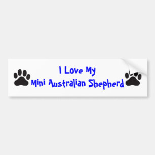 Jag älskar min mini- australian shepherd bildekal