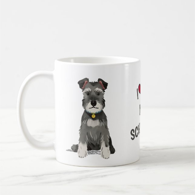 Jag älskar min Mini Schnauzer Kaffemugg (Vänster)