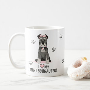 Jag älskar min Mini Schnauzer Rosa kaffemugg