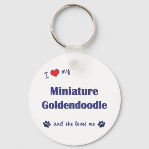 Jag älskar min miniatyr Goldendoodle (den Nyckelring