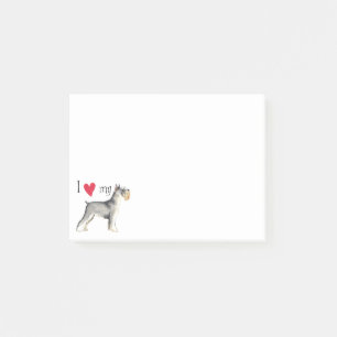 Jag älskar min miniatyrSchnauzer Post-it Block