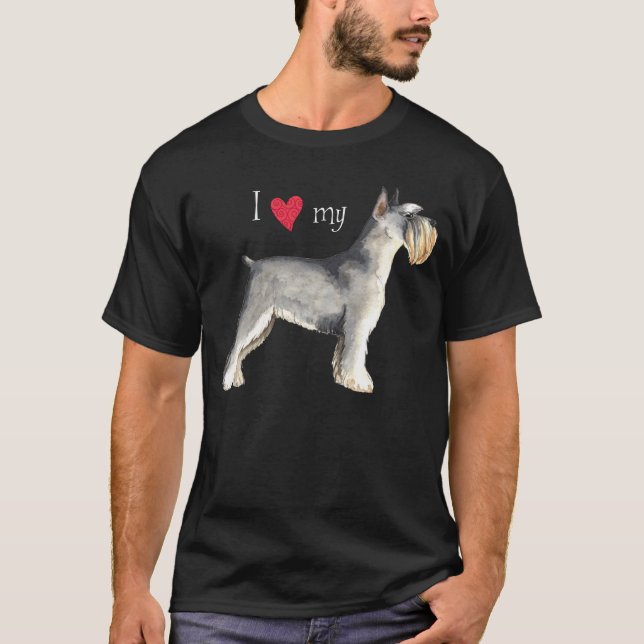 Jag älskar min miniatyrSchnauzer T-shirt (Framsida)