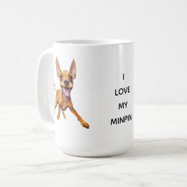 JAG ÄLSKAR MIN MINPIN minpin miniatyr pinscher hun Kaffemugg