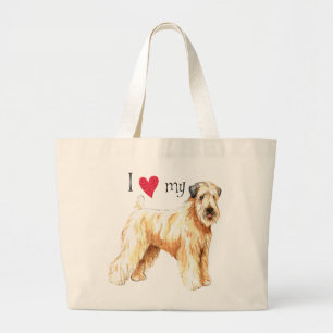 Jag älskar min mjuka bestrukna Wheaten Terrier Jumbo Tygkasse