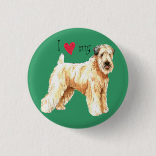 Jag älskar min mjuka bestrukna Wheaten Terrier Knapp