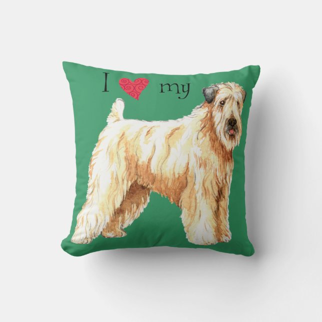 Jag älskar min mjuka bestrukna Wheaten Terrier Kudde (Framsida)