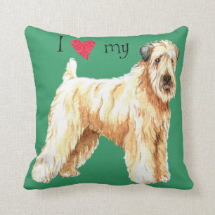 Jag älskar min mjuka bestrukna Wheaten Terrier Kudde