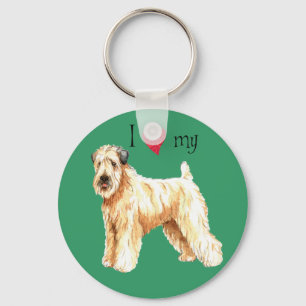 Jag älskar min mjuka bestrukna Wheaten Terrier Nyckelring