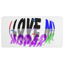 Jag älskar min mopar registreringsskylt