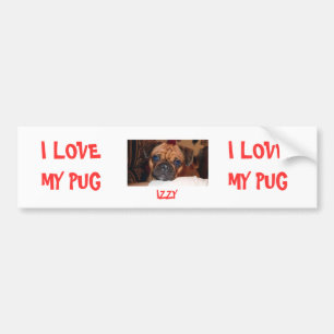 JAG ÄLSKAR MIN MOPS, IZZY, JAG ÄLSKAR MIN MOPS BILDEKAL