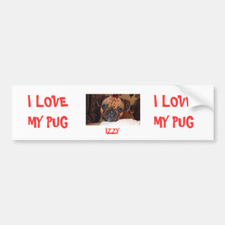 JAG ÄLSKAR MIN MOPS, IZZY, JAG ÄLSKAR MIN MOPS BILDEKAL