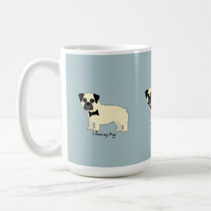 Jag älskar min mops kaffemugg