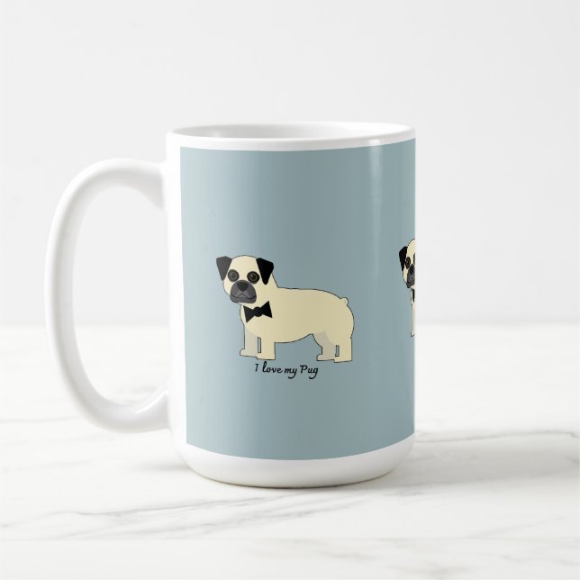 Jag älskar min mops kaffemugg (Vänster)