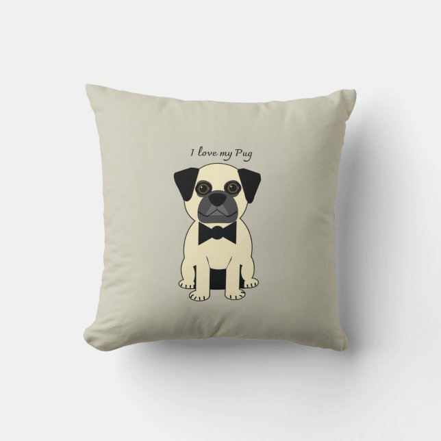Jag älskar min mops kudde (Framsida)