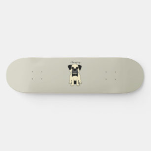 Jag älskar min mops mini skateboard bräda 18,5 cm
