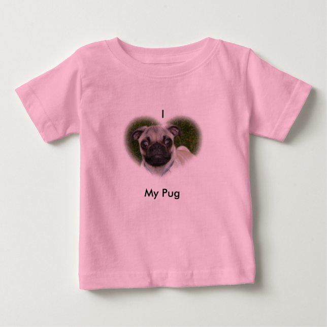 Jag älskar min mops t-shirt (Framsida)