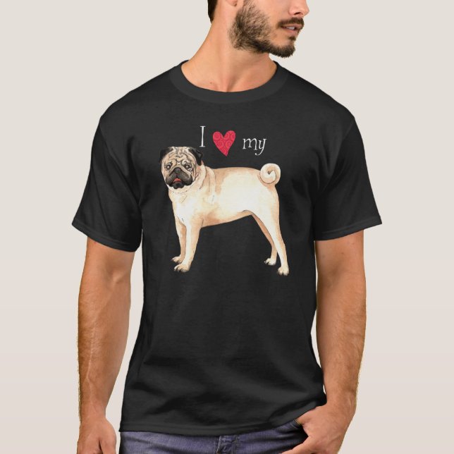 Jag älskar min mops t shirt (Framsida)