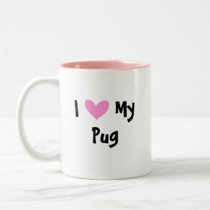 Jag älskar min mops Två-Tonad mugg