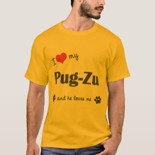 Jag älskar min Mops-Zu (den Male hunden) Tee Shirt