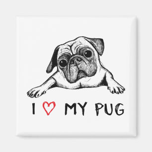 Jag älskar min mopsmagneter magnet