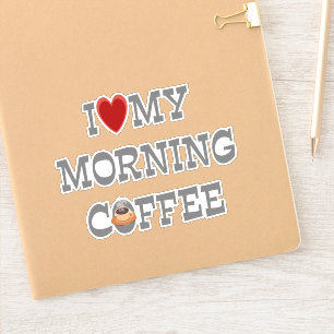 Jag älskar min morgonkaffe klistermärken