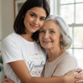 Jag älskar min mormor blommig t-shirt för kvinnor