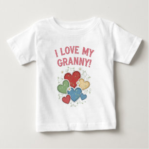 Jag älskar min mormor Charming Country Style-hjärt T Shirt
